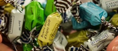 Sachet caramels d'isigny de normandie assortiment de 4 saveurs 100gr