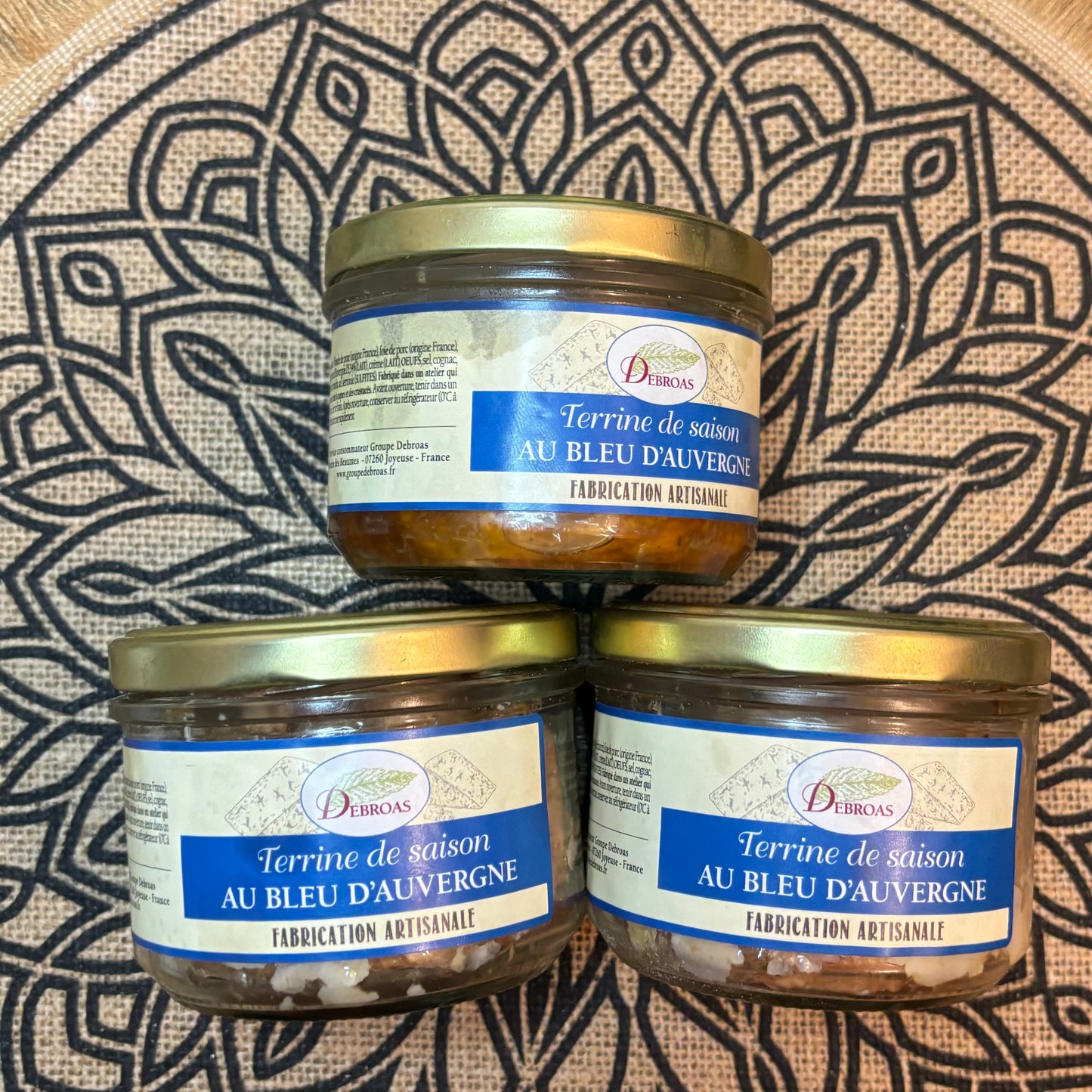 terrine artisanale de saison au bleu d'auvergne 180gr