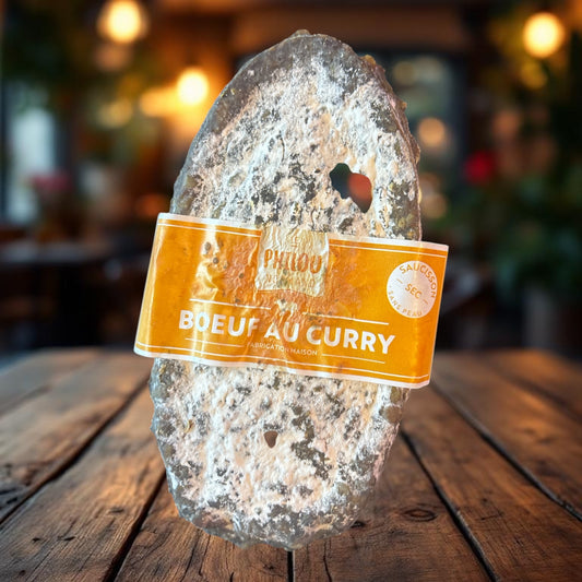 Saucisson sec au bœuf de Normandie (sans peau) au curry ddm 13/12