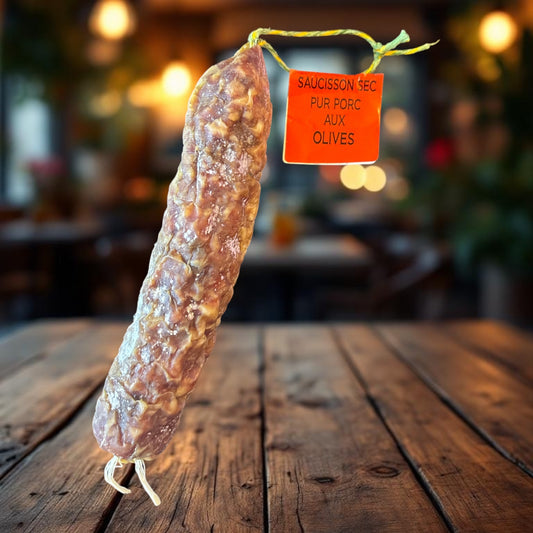 saucisson sec d'auvergne aux olives dur