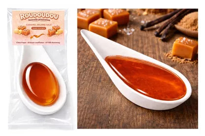 ROUDOUDOU CARAMEL sans sucre. Cuillère en Canne à Sucre biodégradable