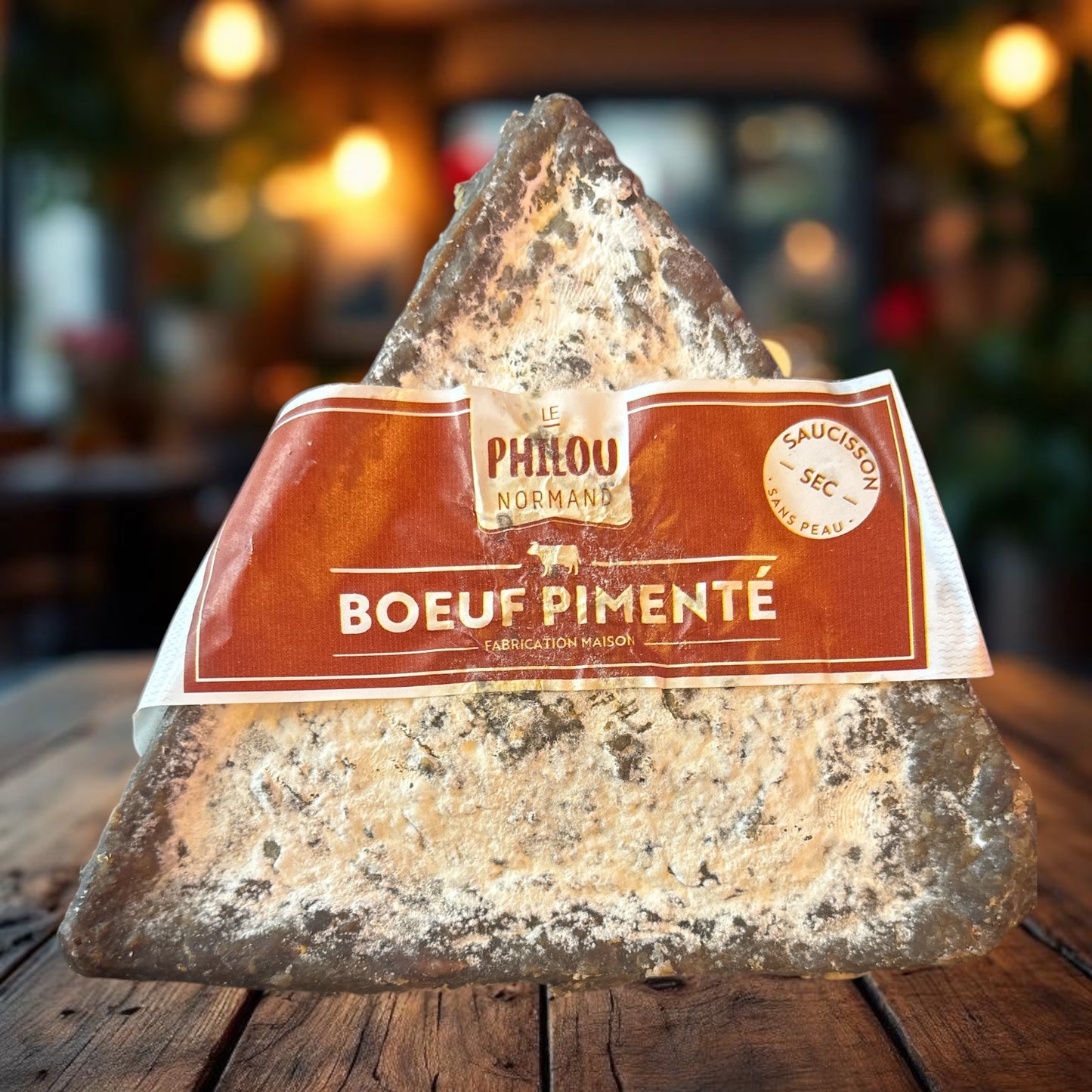 saucisson sec au boeuf pimenté ( sans peau ) ddm 13/12