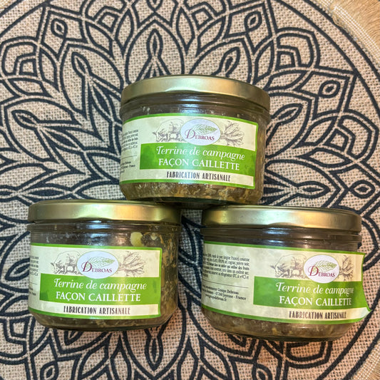 terrine artisanale de campagne façon caillette 180gr