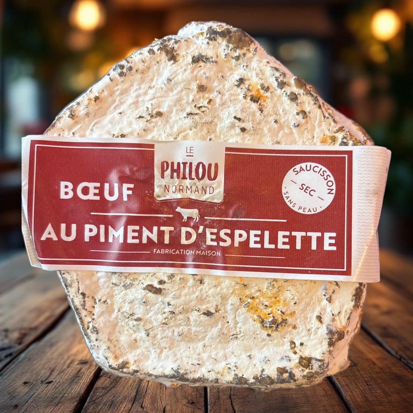 Saucisson sec au Bœuf (sans peau) au Piment d’Espelette ddm 13/12