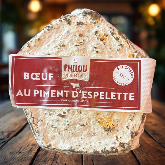 Saucisson sec au Bœuf (sans peau) au Piment d’Espelette ddm 13/12